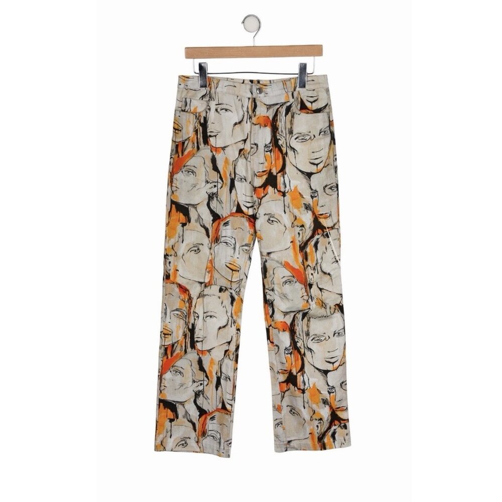 Patrick Church Unisex Adult Denim Jeans Art Faces Size 30 Waist